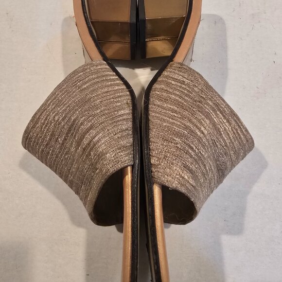 Gold Lame Slide Sandals Proxy Size 9 Made in Spain 2" heel - Picture 8 of 12